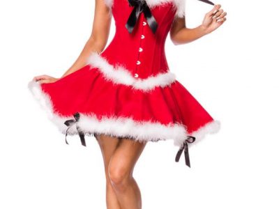 80019 009 XXX 01 400x300 - Božična obleka kostum z obrobami  Miss Santa AX-80019
