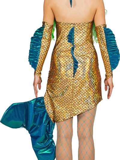 9628 R 400x533 - Mermaid zlata ribica obleka in rokavice
