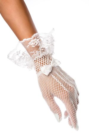 kratke mrežaste rokavice za poroko