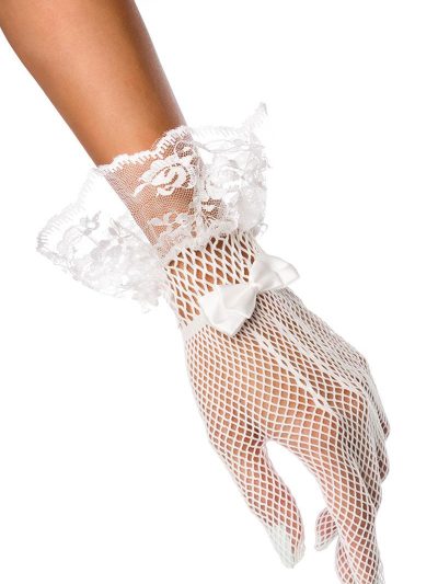 kratke mrežaste rokavice za poroko