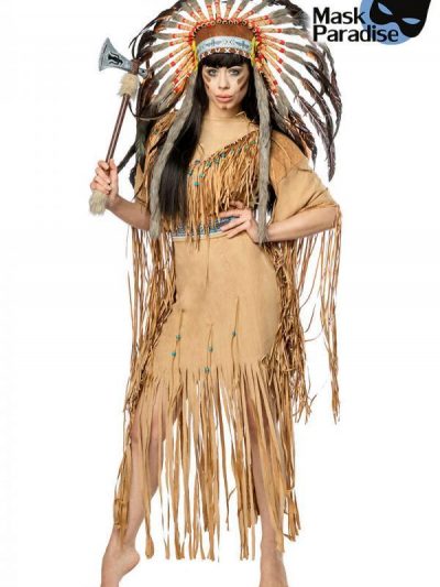 80108 086 XXX 00 400x533 - Komplet pustni kostum indijanka Native American ženski AX-80108