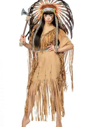 80108 086 XXX 01 400x533 - Komplet pustni kostum indijanka Native American ženski AX-80108