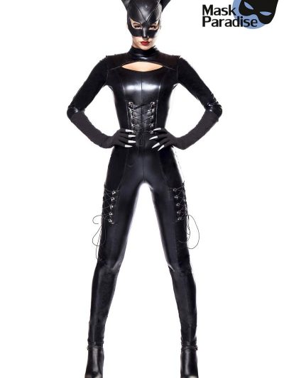 80121 002 XXX 00 400x533 - Pustni kostum kombinezon Catwoman wetlook Cat Lady AX-80121