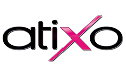 Atixo logo - Hudič lasulja dogla z rogovi rdeča