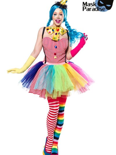 80128 066 XXX 00 400x533 - Kloven zabavni kostum obleka Clown Girl AX-80128