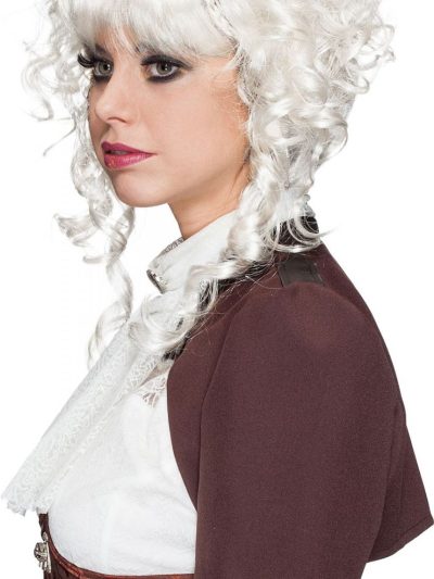 visoka baročna bela lasulja